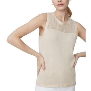 J. Mclaughlin Catalina Cloth Knit Tank Top or Sweater Vest in Cream Beige Neutra